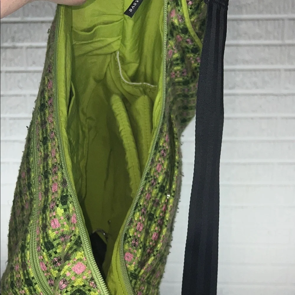Petunia Pickle Bottom Green Patterned Shoulder Diaper bag